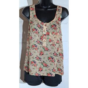 Be Cool Floral Tank Top Sleeveless Blouse Racerback Casual Summer